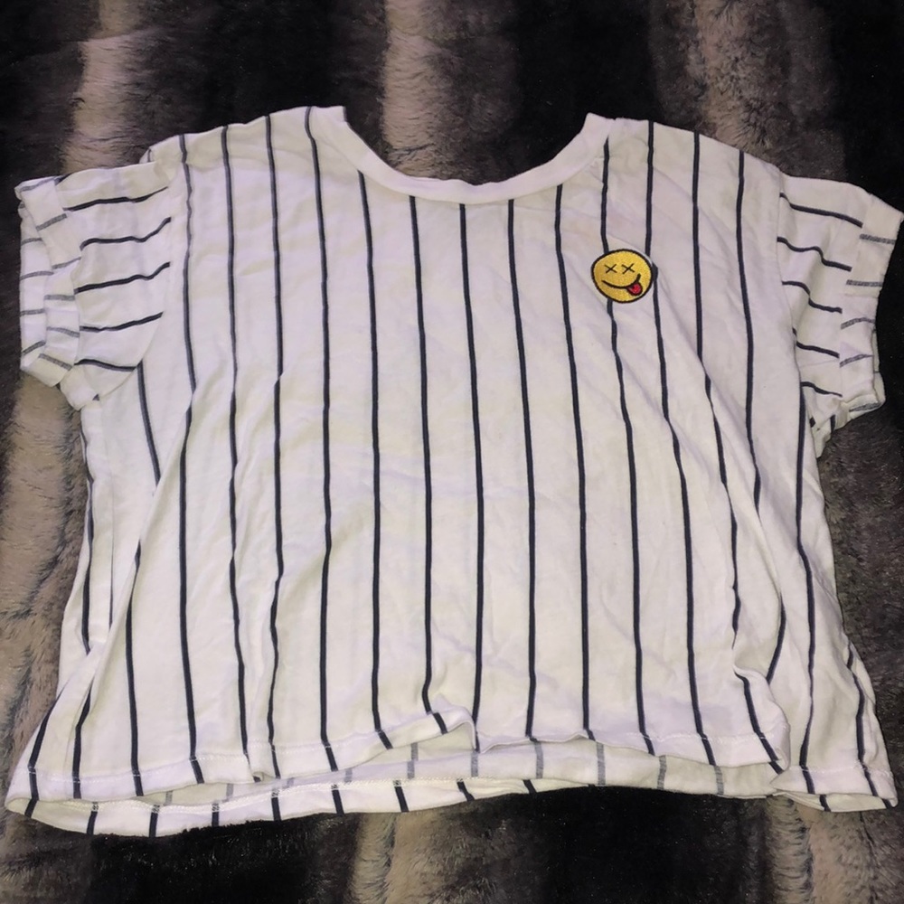 Black/White striped croptop